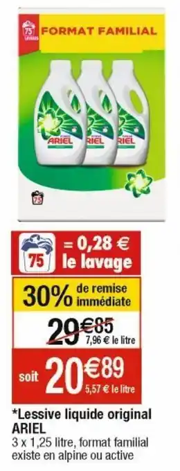 Cora x Carrefour Lessive liquide ariel offre