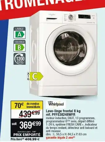 Cora x Carrefour Lave-linge whirlpool offre