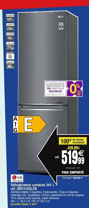 Réfrigérateur combiné lg