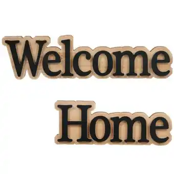 Ensemble de 2 décorations murales en bois "welcome home"
