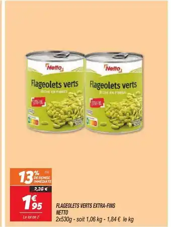Flageolets verts etxra-fins netto