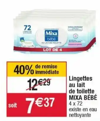 Cora x Carrefour Lingettes mixa bebé offre
