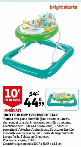 Auchan Trotteur tiny trek bright star offre