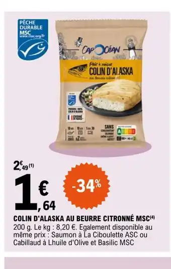 E.Leclerc Colin d'Alaska Au Beurre Citronne MSC offre