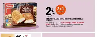 E.Leclerc 2 Colins d'Alaska Extra Croustillants Surgeles Findus offre