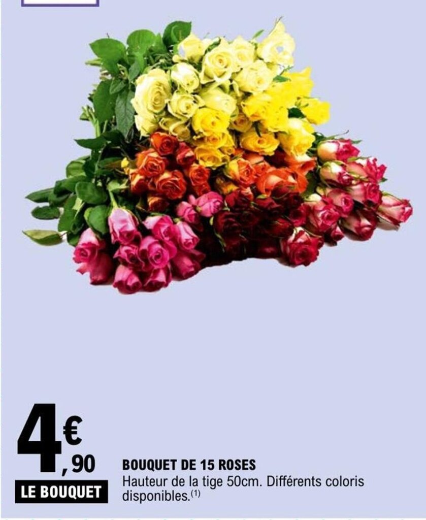 Promo Bouquet de 15 Roses chez E.Leclerc