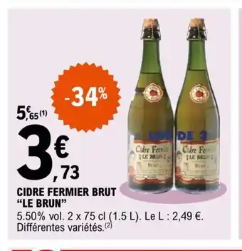 E.Leclerc Cidre Fermier Brut Le Brun offre