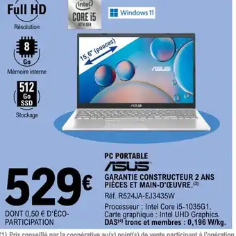 E.Leclerc Asus pc Portable offre