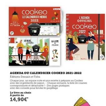 Hyper U Agenda Ou Calendrier Cookeo 2021-2022 offre