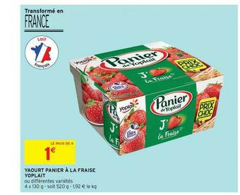 Intermarché Yaourt Panier à La Fraise Yoplait offre