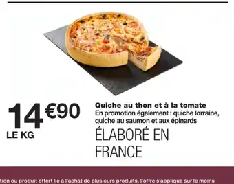 Monoprix Quiche au thon et à la tomate offre