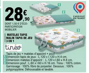 E.Leclerc Matelas Tapis Malin Tapis de Jeu 3 En 1 offre