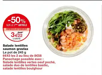 Monoprix Salade lentilles saumon graviax offre