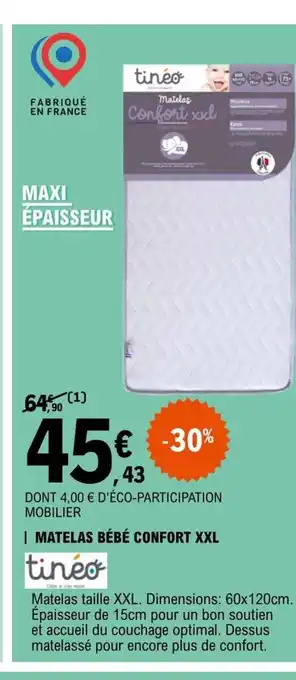 E.Leclerc Matelas Bébé Confort XXL offre