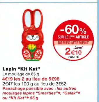 Monoprix Lapin Kit Kat offre