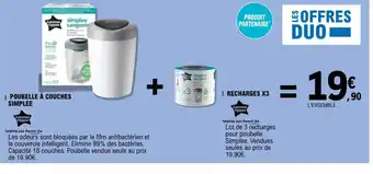 E.Leclerc Poubelle a Couches Simplee offre