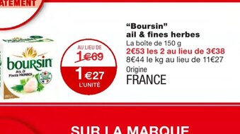 Monoprix Boursin ail & fines herbes offre