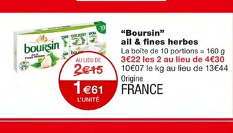 Monoprix Boursin ail & fines herbes offre