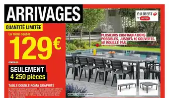 Brico Dépôt Table Double Roma Graphite offre