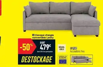 Conforama Canapé D'angle Convertible Lenny offre