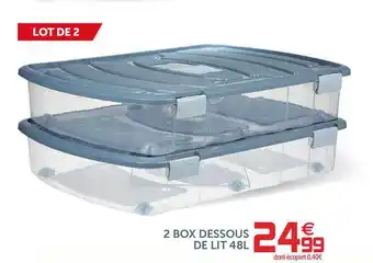 Gifi 2 Box Dessous De Lit 48l offre