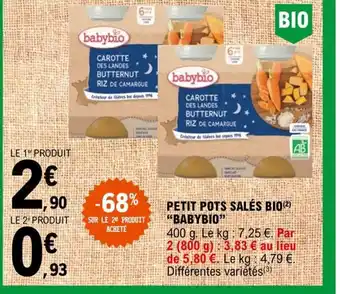 E.Leclerc Petit Pots Sales Bio Babybio offre