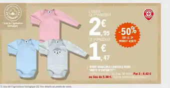 E.Leclerc Body Manches Longues Bébé Mots d'Enfants offre