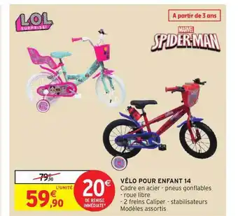 Intermarché Vélo Pour Enfant 14 Spider-man offre