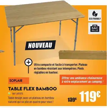 Narbonne accessoires Table Flex Bamboo Soplair offre