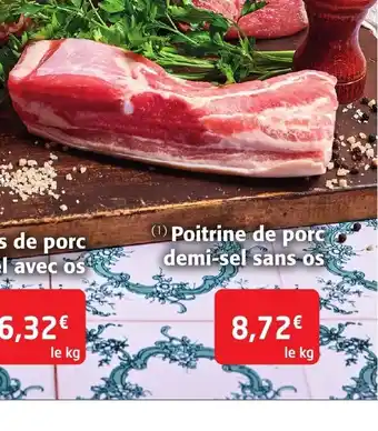 Poitrine de Porc Demi-Sel Sans Os