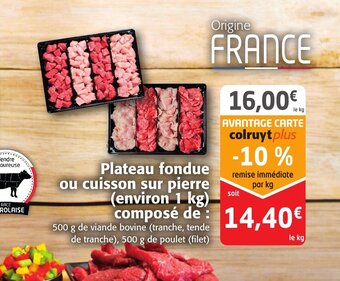 Colruyt Plateau Fondue Ou Cuisson Sur Pierre offre