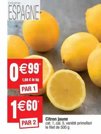 Cora x Carrefour Citron jaune offre