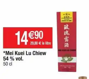 Cora x Carrefour Mei kuei lu chiew 54% vol. offre