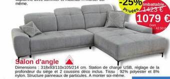 KREABEL Salon d'angle offre
