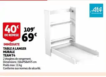 Auchan Table a langer murale team t4 offre