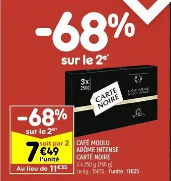 Leader Price Café moulu carte noire offre