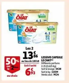 Auchan Supermarché Lessive capsule le chat(1) offre