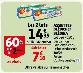 Auchan Assiettes blédichef blédina offre
