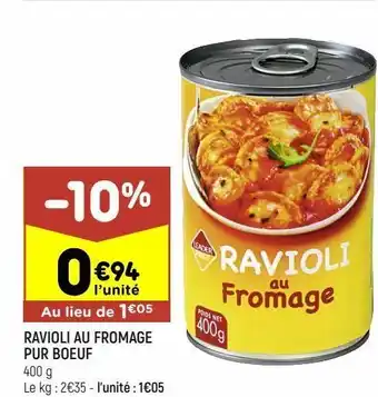 Leader Price Ravioli offre