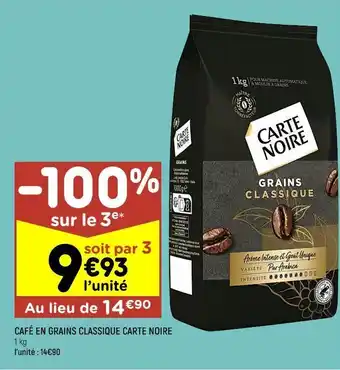 Leader Price Café en grains carte noire offre