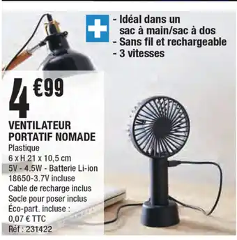 La Foir'Fouille Ventilateur Portatif Nomade offre