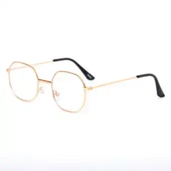 Lunettes géométriques rondes couleur dorée