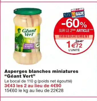 Monoprix Asperges blanches miniatures offre