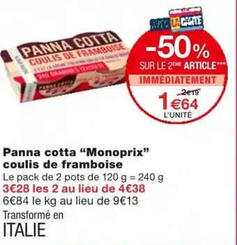 Monoprix Panna cotta Monoprix offre