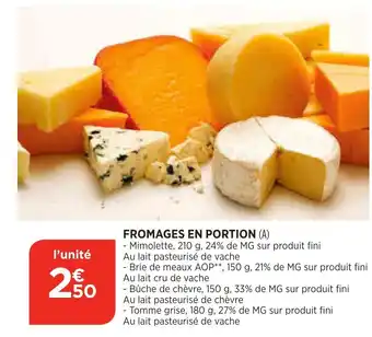 Bi1 Fromages en Portion offre