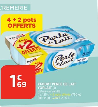 Bi1 Yaourt Perle de Lait Yoplait offre