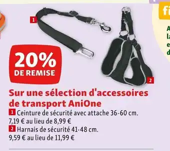 Maxi Zoo Sur Une Sélection d'Accessoires de Transport AniOne offre