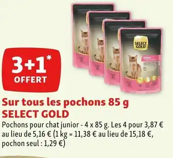 Maxi Zoo Sur Tous Les Pochons 85 g Select Gold offre