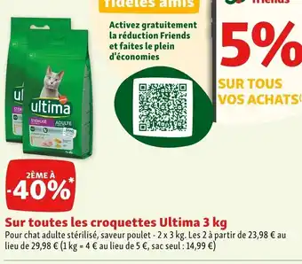Maxi Zoo Sur Toutes Les Croquettes Ultima 3kg offre