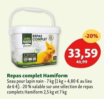 Maxi Zoo Repas Complet Hamiform offre